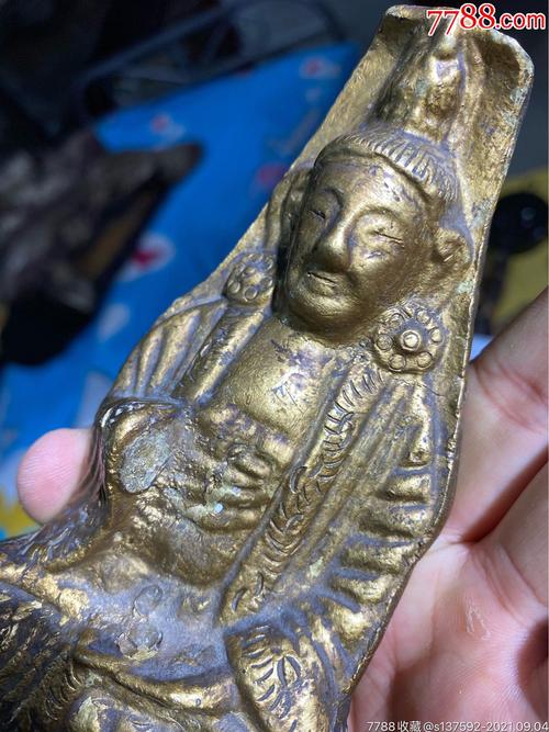 民国2.7斤观音佛像-价格:1200元-se82413671-铜像/铜