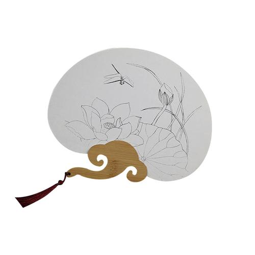 扇子画画diy手绘儿童工笔画空白团扇扇子