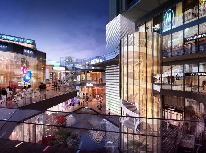 商业广场夜景图片