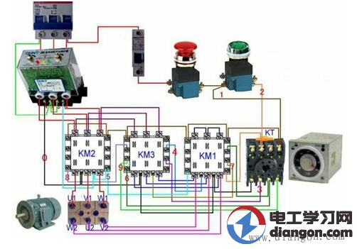 大功率电机星三角接线实物图 - 电路图分享_电工学习网