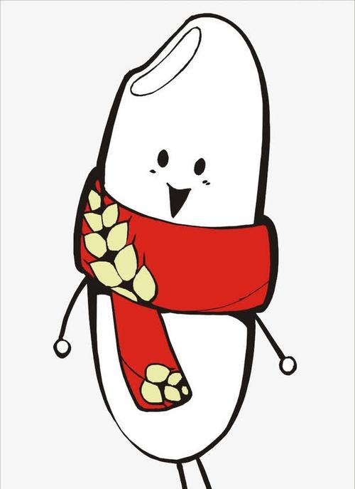 大米,围巾,红色,白色,卡通,大米粒