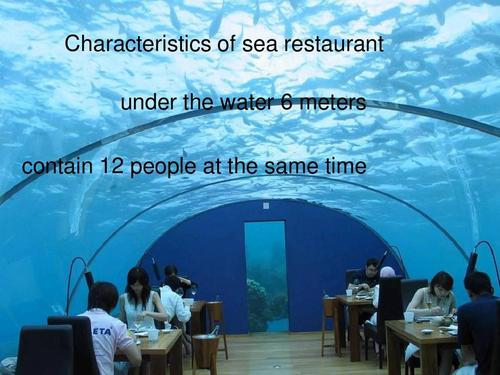 of sea restaurant under the water   meters contain    people at