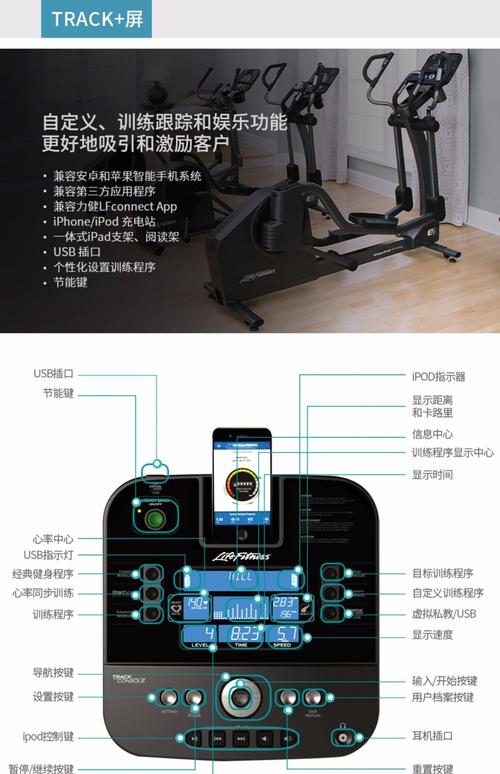 lifefitness/力健进口椭圆机家用静音磁控健身椭圆仪 e1_7折现价32292