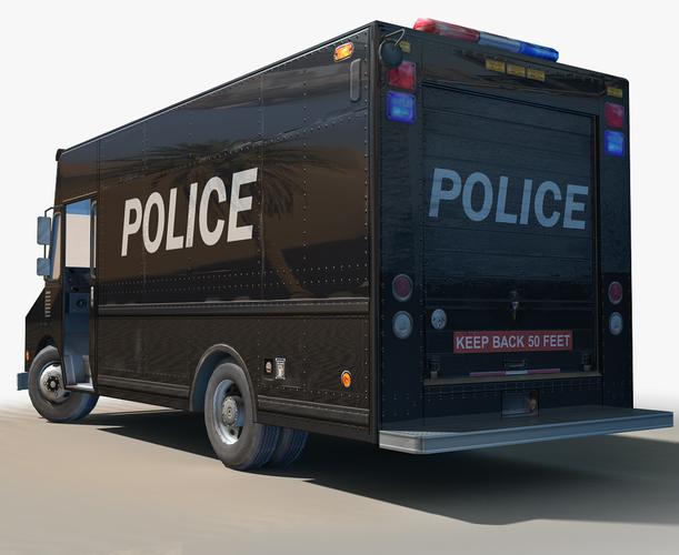 step van police cars 3d model