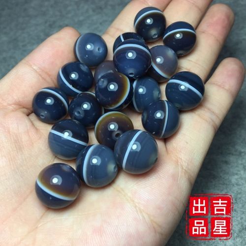 购客药师珠 吉星出品一线药师 一线药师玛瑙 一线药师玛瑙蓝沁糖沁珠