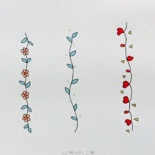 手帐花边.#美南子的简笔画教程##简笔画##手帐