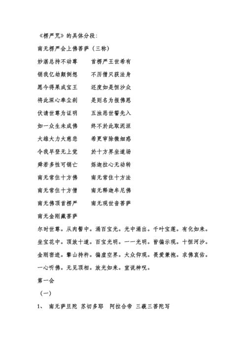 《楞严咒》简体中文易背诵版