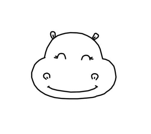 卡通河马的简笔画画法