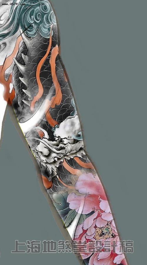 花臂麒麟纹身图案