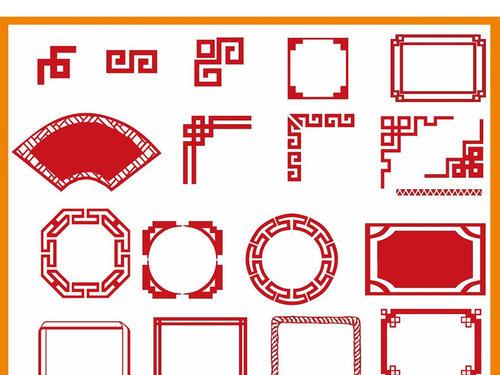 古风古典花纹边框边角年货节灯笼春节素材