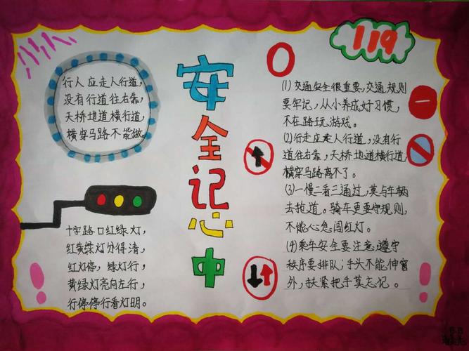文明交通,安全出行------高密市滨北学校四年级交通安全手抄报绘画展