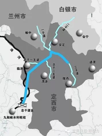 47公里,以隧洞,暗渠,渡槽等建筑物连接而成,跨洮河,渭河,祖厉河三大