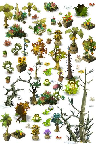 【新提醒】免抠背景png素材 q版植物 1193p$原创场景原画cg帮美术资源