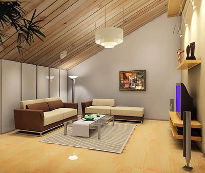 简约风格斜顶阁楼吊顶装修效果图-简约风格沙发图片