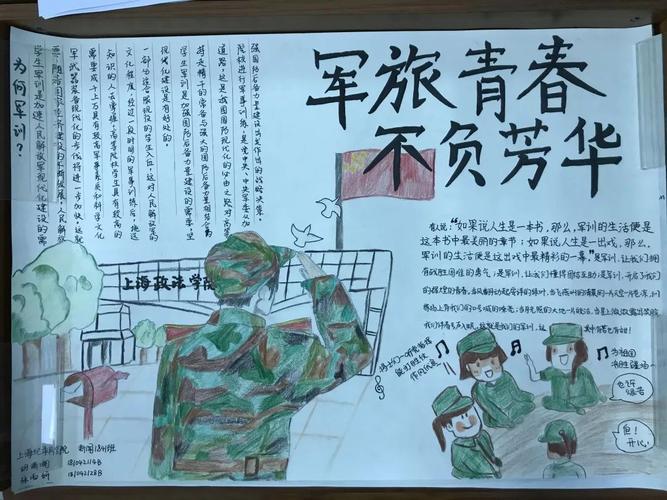 军旅青春不负芳华军训手抄报评比