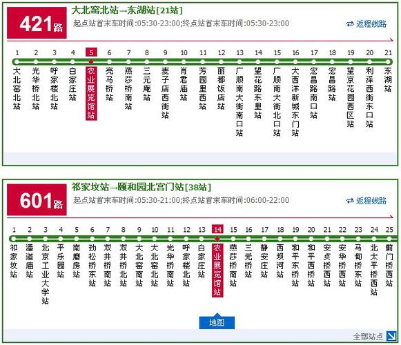 全国农业展览馆周边公交车线路