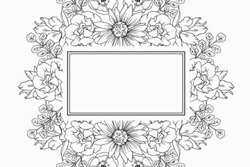 植物边框中国传统花边高清花边矢量图彩色花边花纹图片金色花纹花边