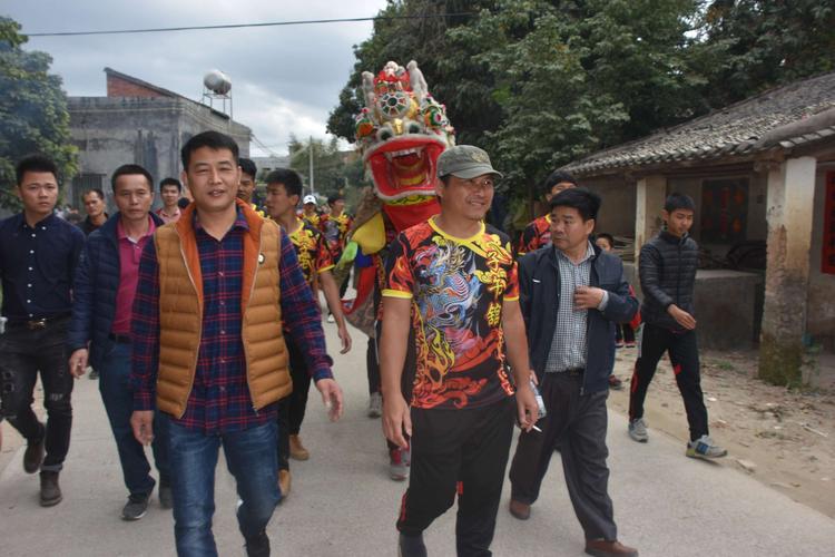 广东省惠东县黄埠镇林氏子午馆瑞狮队与大岭镇沙湖村村民新春联谊