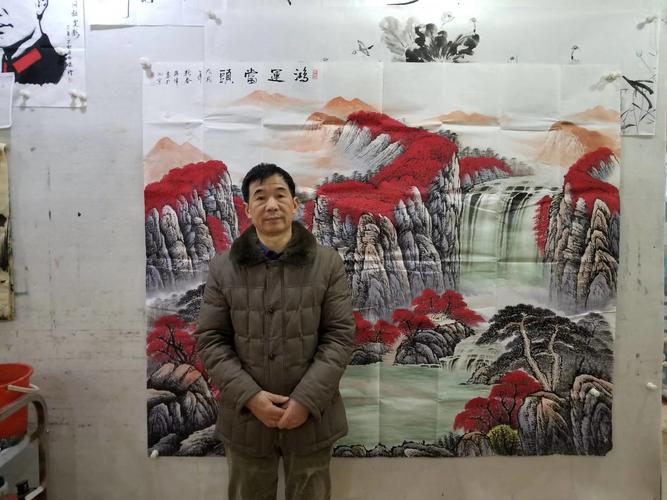 客厅风水画鸿运当头山水画图片欣赏