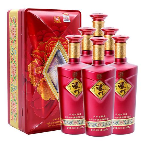 泸州老窖 泸州酒·禧缘 38度白酒500ml*6瓶 礼盒装(高档铁盒)附3个礼