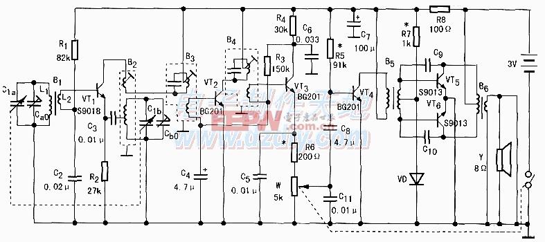 六管收音机电路图am radio