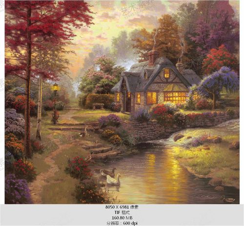 时光若止欧式恬静村庄唯美装饰画高清手绘古典油画资料28张 4.46g