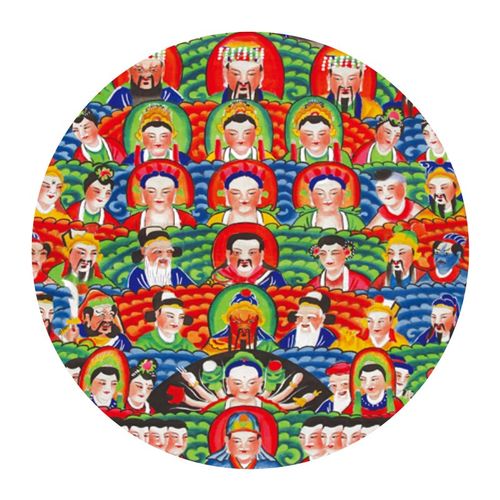 全神图上方道家画像全仙图道教三清佛道仙出马堂单黄色保家仙