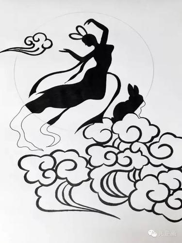 中秋主题画嫦娥奔月