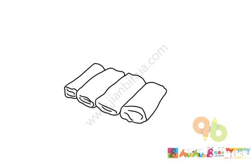 福建美食 春卷简笔画步骤图