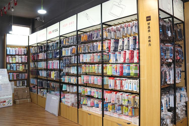 钢木结合单面靠墙文具店货架