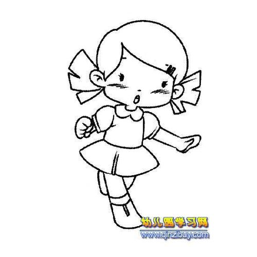 小女孩简笔画长发女孩简笔画幼儿园长发女孩简             幼儿园