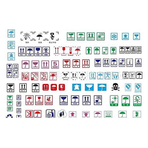 定制包装储运图示标志不干胶贴纸 防潮轻放向上怕湿等图字贴纸