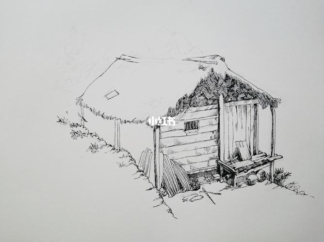 钢笔风景速写,写生场景步骤图