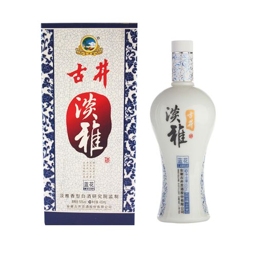 古井贡酒 白酒酒 50度古井花系淡雅蓝花 中国安徽名酒 450ml