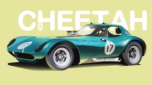 纯色背景简约卡通汽车桌面壁纸