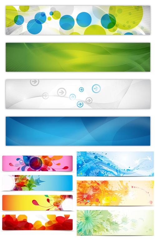 炫彩横幅背景矢量素材