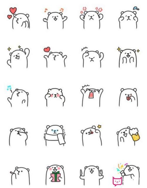 可爱小熊简笔插画手抄报插图小熊表情包