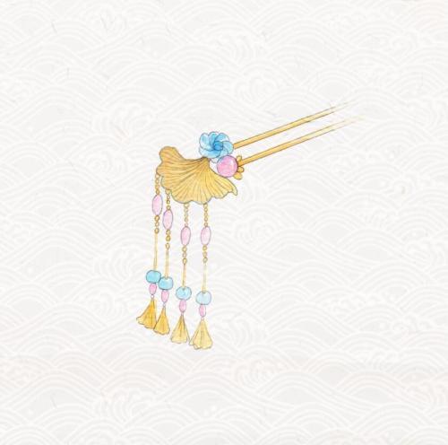 动漫古风头饰简笔画