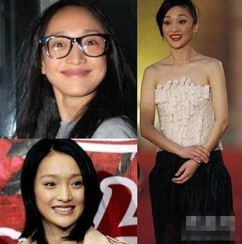 周迅公子在无妆的状态下显得肤质欠佳,样貌有些平常.