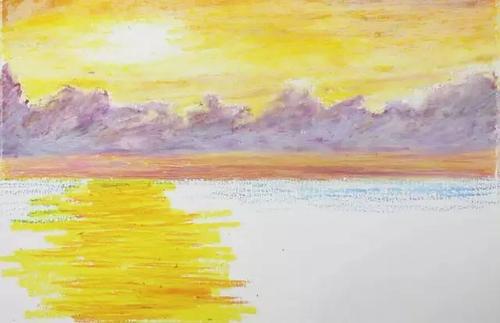 油画棒海景 绘制步骤实录