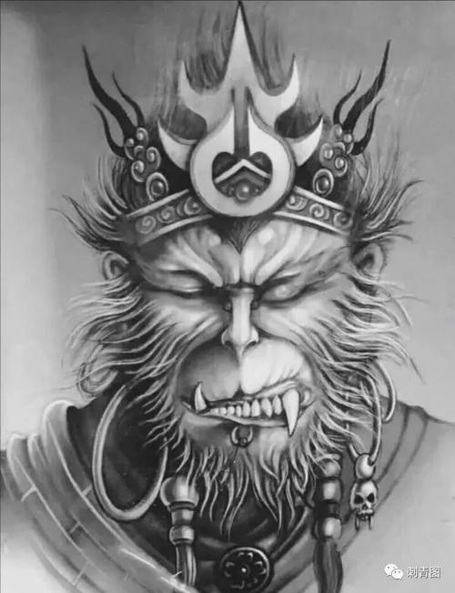 猴子纹身图案 孙悟空纹身手稿 大圣纹身素材 孙行者纹身 精选图集 新