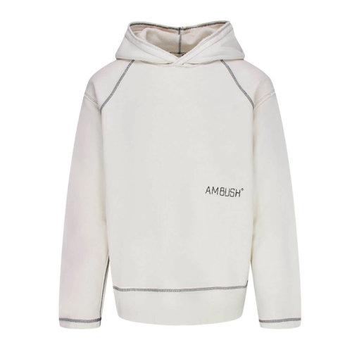 ambush/ambush 男士白色刺绣棉质圆领百搭连帽卫衣帽衫 bmbb001-f20