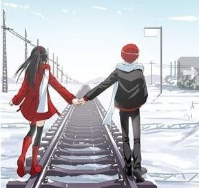 有没有好看的动漫人物头像,最好是一男一女牵手的