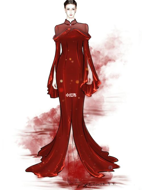 手绘中国风婚纱礼服_手绘_中国风_婚纱礼服_服装设计