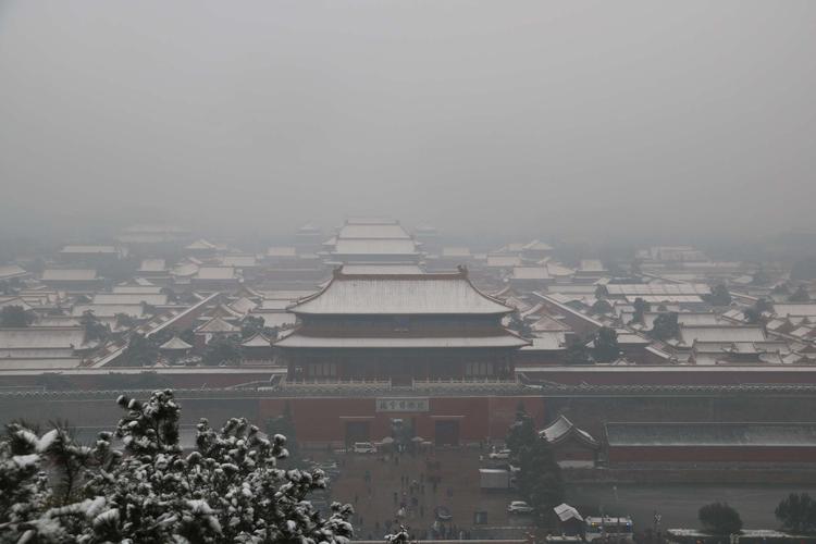 雪中的景山公园
