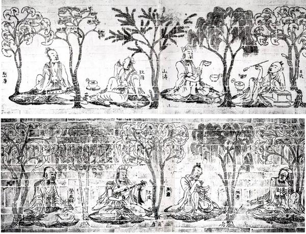 竹林七贤画像砖(嵇康)