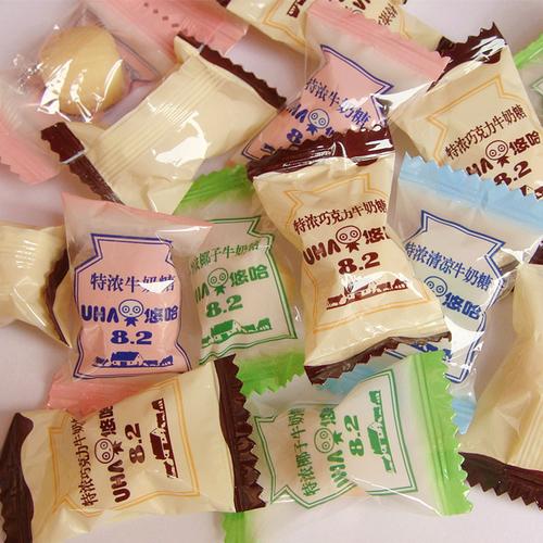 新货 正品结婚庆喜糖uha悠哈特浓牛奶糖多口味混合散装500g批发商品