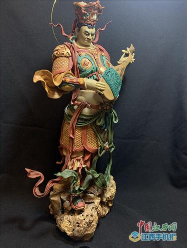 兆敏面塑:天王魔礼海(九江市文化馆提供)