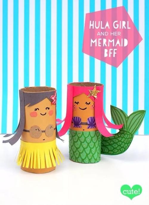 纸筒人,可以是从头到脚比较完整的,也可以是大半身或者人物头像的.