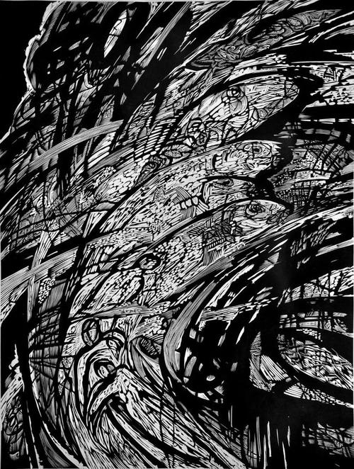 鲁迅版画奖获得者雷务武教授黑白木刻作品欣赏